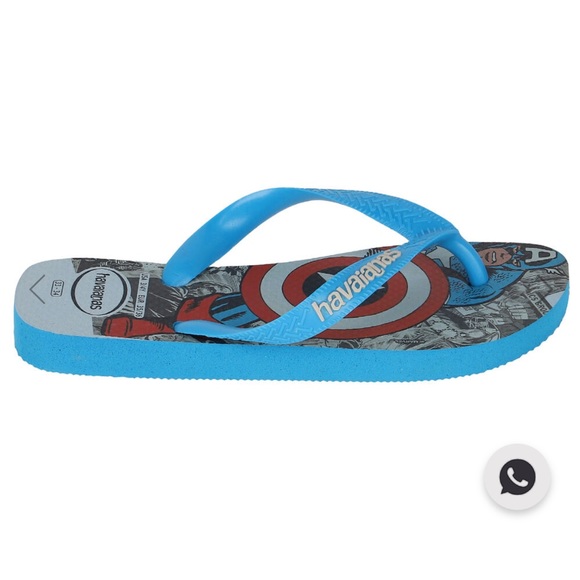 HAVAIANAS Boys Blue Captain America Flip Flops - Picture 3 of 10